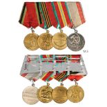 Medal Bar with 4 Decorations 20 Years Jubilee Medal for the Victory in the Great Patriotic War,