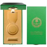 LIBERATION OF KUWAIT MEDAL Box of Issue, instituted in 1991, cream velvet inner fi tting and green