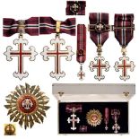 ORDER OF MILITARY MERIT Grand Officer's Set, 2nd Class and Officer's Cross, 4th Class, instituted in