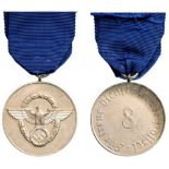 Police Long Service Decoration, 3rd Class Silver Medal for 8 Years Service, instituted in 1938
