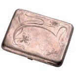 Silver cigarette case Rectangular format 10x8 cm, carving of fl owers, weight 135 g, some small