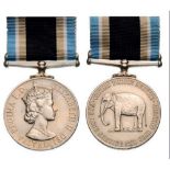 CEYLON POLICE LONG SERVICE AND GOOD CONDUCT MEDAL, QUEEN ELIZABETH II Breast Badge, 36 mm,