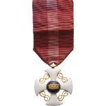 ORDER OF THE CROWN OF ITALY Knight's Cross, 5th Class, instituted in 1868. Breast Badge, 35 mm,