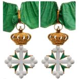 ORDER OF SAINT MAURICE AND LAZARUS Commander’s Cross, 3rd Class. Neck Badge, GOLD, 52 mm, approx. 29
