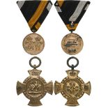 Lot of 2 Medals Denmark War Medal 1864, Commemorative Cross for the 1866 War. Breast Badges, 29 mm