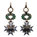 ORDER OF THE BLACK STAR Miniature, instituted in 1889. Breast Badge, 12 mm, gilt Silver, both