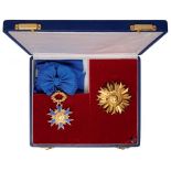 NATIONAL ORDER OF MERIT Grand Cross Set, 1st Class, 5th Republic, 1st Type. Sash Badge, 63 mm,