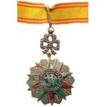 ORDER OF NICHAN AL IFTIKHAR  Commander’s Cross, 3rd Class, Sidi Ahmed (1929 - 1942). Neck Badge,