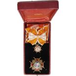 ORDER OF ISABELLA THE CATHOLIC Grand Cross Set, instituted in 1815. Sash Badge, 62x43 mm, GOLD and