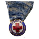 American Red Cross Service Decoration by the famous NY Jeweler "Tiffany". Breast Badge, gilt bronze,