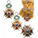 ORDER OF ISABELLA THE CATHOLIC Grand Cross Set, 1st Class, instituted in 1815. Sash Badge, 64 mm,