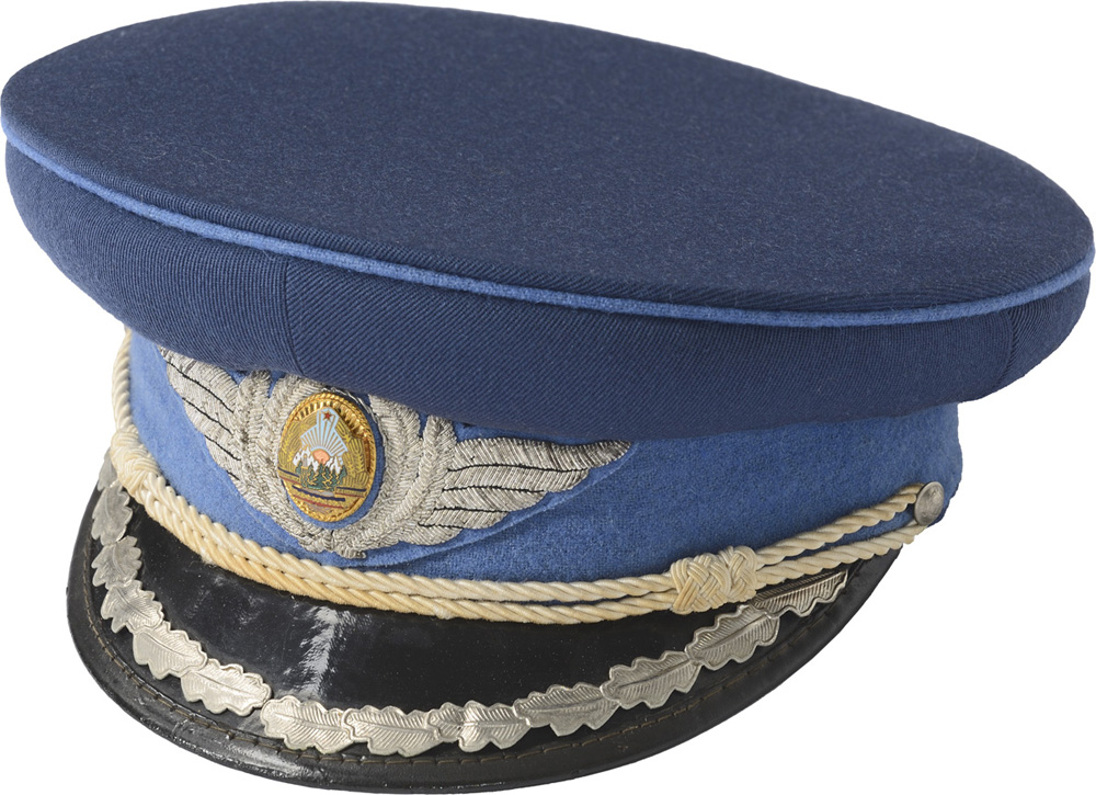 RSR Ministry of Interior Air Force Senior Officer visor cap, dated 1986 Made in blue cloth with