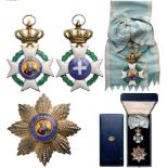 ORDER OF THE REDEEMER Grand Cross Set, 1st Class, 2nd Model, instituted in 1833. Sash Badge, 87x56