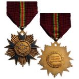 NATIONAL ORDER OF DAHOMEY Knight’s Cross, 5th Class, instituted in 1960. Breast Badge, gilt