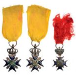 Decorations of the Lily, with blue enamel, instituted in 1814 Lot of 2 Breast Badges (suspension