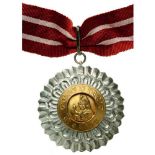 BIRENDRA ORDER FOR DEMOCRACY Commander’s Cross. Neck Badge, Silver, 65 mm, superimposed central