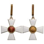 Unidentified International Order Commander’s Cross, 3rd Class. Neck Badge, 84x49 mm, gilt bronze,