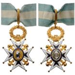 ORDER OF CHARLES III Commander's Cross, 3rd Class, instituted in 1771. Neck Badge, 55x51 mm, gilt