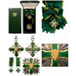 ORDER OF SAN CARLOS Grand Cross Set, 1st Class, instituted in 1954. Sash Badge, 50 mm, gilt