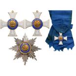 ORDER OF THE CROWN Grand Cross Set, Civil, instituted in 1861. Sash Badge, 68 x 63 mm, GOLD, 29,55