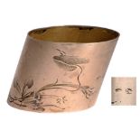 Silver napkin ring, rare asymmetric model Engraved by a floral motive, weight 40 g, "84" standard