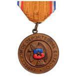 Bronze Medal of the State’s Direction of Sports Breast Badge, bronze, 37 mm, partially enameled,