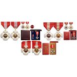 Lot of 3 ORDER OF THE CROWN OF ITALY Knight's Crosses, 5 th Class, instituted in 1868. Breast