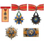 ORDER OF THE EQUATORIAL STAR Grand Officer's Set, 2nd Class. Neck Badge, 74x62 mm, gilt Silver,