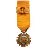 ORDER OF THE AZTEC EAGLE Grand Cross Miniature. Badge, 15 mm, gilt Silver, one side enameled,