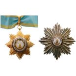 ROYAL ORDER OF THE STAR OF ANJOUAN Grand Officer's Set, 2nd Class, 2nd Type, instituted in 1874.
