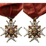 MILITARY ORDER OF SAINT LOUIS, INSTITUTED IN 1693 Breast Badge Miniature, GOLD, 23 mm, enameled (