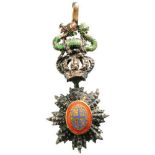 ORDER OF THE DRAGON OF ANNAM Knight ‘s Cross, 5th Class, Miniature, instituted in 1886. Breast