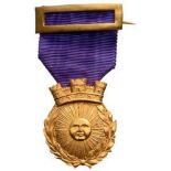 ORDER OF THE SUN, PROTOTYPE Breast Badge, 34 x 28 mm, gilt Bronze, original suspension loop and