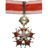 ORDER OF THE WHITE LION Commander's Cross for Civil, 1st Type (1922-1939). Neck Badge, 83x60 mm,
