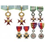 Lot of 4 Medals of various Philanthropic Societies, different models Neck Badge and 3 Breast Badges,