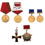 Group of 4 Medals Medal for Internationalist Soldier, Medal for a Peace Meeting in Moscow 1973,