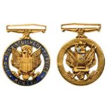 Army Distinguished Service Medal Miniature. Breast Badge, GOLD, 13 mm, enameled, original suspension