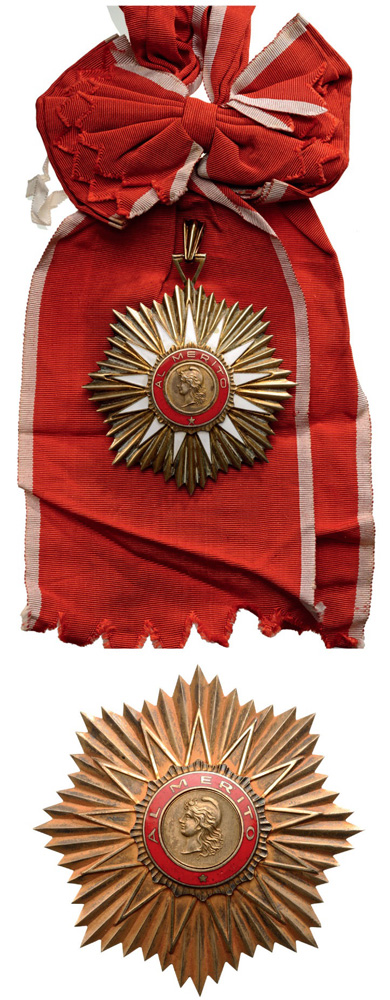 ORDER OF MAY Grand Cross Set, 1st Class, 2nd Type. Sash Badge, 78 mm, gilot Silver, central