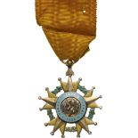 ORDER OF CARLOS J. FINLAY 5th Class Knight Cross, instituted in 1928. Breast Badge, 38 mm, gilt