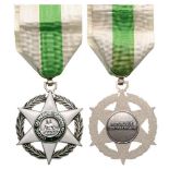 COMMERCIAL MERIT ORDER, 1960 Knight’s Cross. Breast Badge, Silver, 45 mm, center enameled,