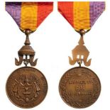 Medal of King Sisowath I Breast Badge, Bronze, 32 mm, original Royal Crown suspension device and
