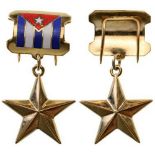 ORDER OF THE HERO OF THE REPUBLIC 2nd Type, instituted in 1979. Breast Badge with hollow star, 30