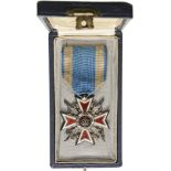 ORDER OF THE CROWN OF ROMANIA, 1881 Knight 's Cross, 1st Model, Military. Breast Badge, 44 mm,