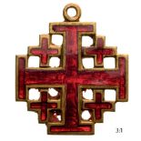 ORDER OF THE HOLY SEPULCHRE Miniature. Breast Badge, 26x23 mm, bronze, partially enameled. I