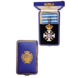 EQUESTRIAN ORDER OF SAN MARINO Commander’s Cross, 3rd Class, instituted in 1859. Neck Badge, 55