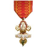 ORDER OF THE MILLION ELEPHANTS AND WHITE PARASOL Knight's Cross, 5th Class, instituted in 1909.