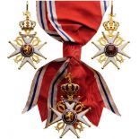ORDER OF SAINT OLAF Grand Cross Badge, Military Division, 1st Class, 2nd Type, instituted in 1847.