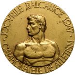 Medal 1947, gilt Bronze (55 mm, 73.10 g). Superb medal! XF