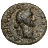 Head of Domitian right / Winged caduceus. RPC II, 1419. VF-