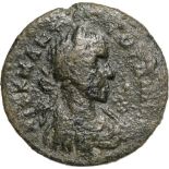 Bust of Gordianus III right / Tyche standing left. SNG MÃ¼nchen 284. VF-